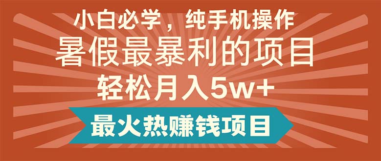 （11583期）小白必学，纯手机操作，暑假最暴利的项目轻松月入5w+最火热赚钱项目-琴书聊项目