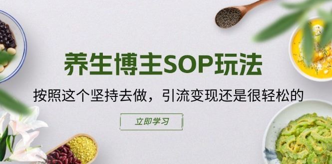 养生博主SOP玩法，按照这个坚持去做，引流变现还是很轻松的-琴书聊项目