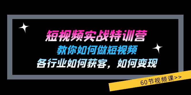 短视频实战特训营：教你如何做短视频，各行业如何获客，如何变现 (60节)-琴书聊项目