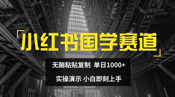 小红书国学赛道，无脑粘贴复制，单日1K，实操演示，小白即刻上手【揭秘】-琴书聊项目