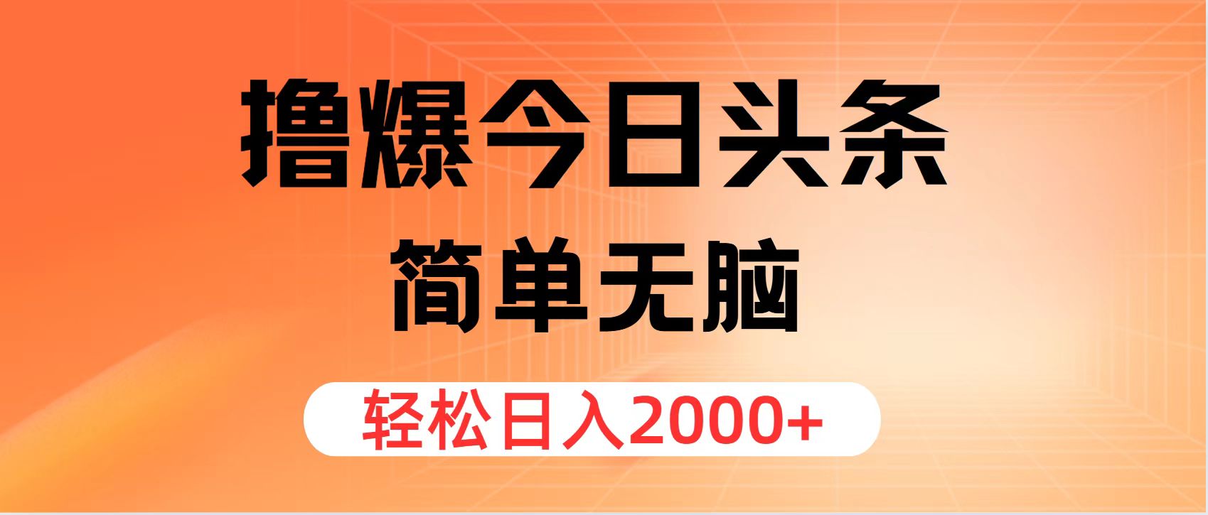 （11849期）撸爆今日头条，简单无脑，日入2000+-琴书聊项目