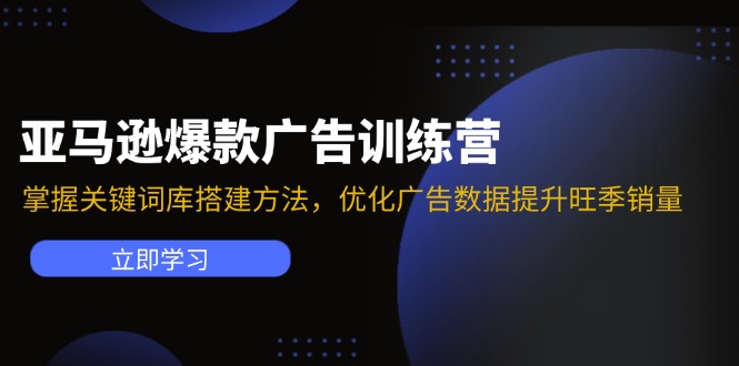 （11858期）亚马逊爆款广告训练营：掌握关键词库搭建方法，优化广告数据提升旺季销量-琴书聊项目