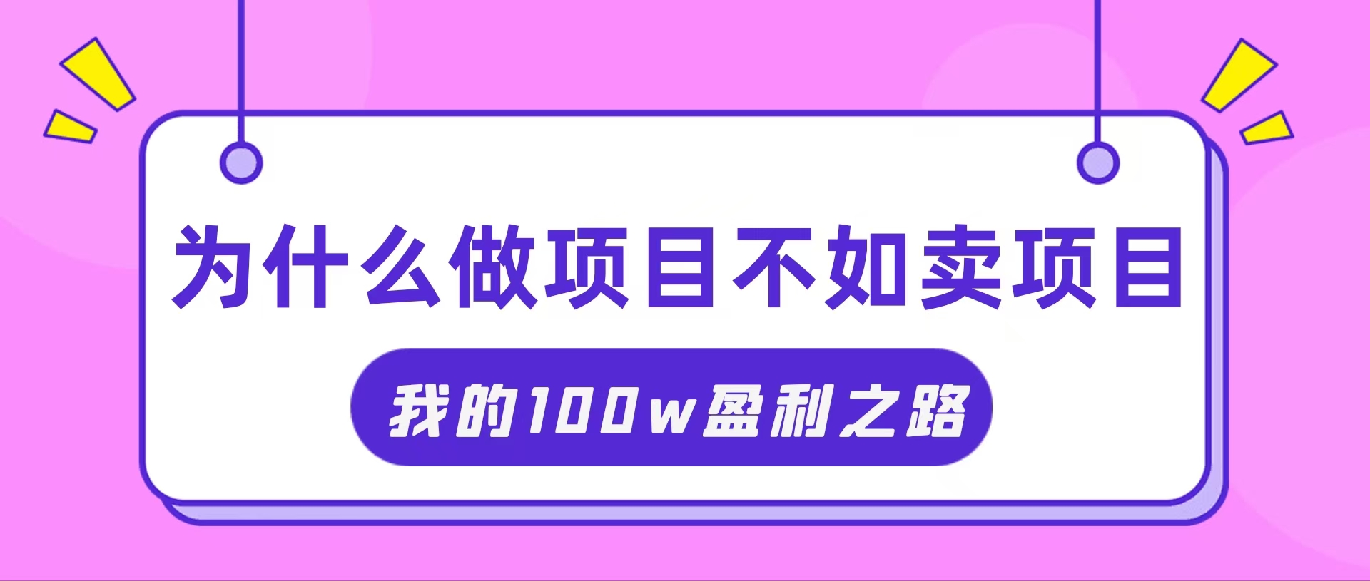 （11893期）抓住互联网创业红利期，我通过卖项目轻松赚取100W+-琴书聊项目