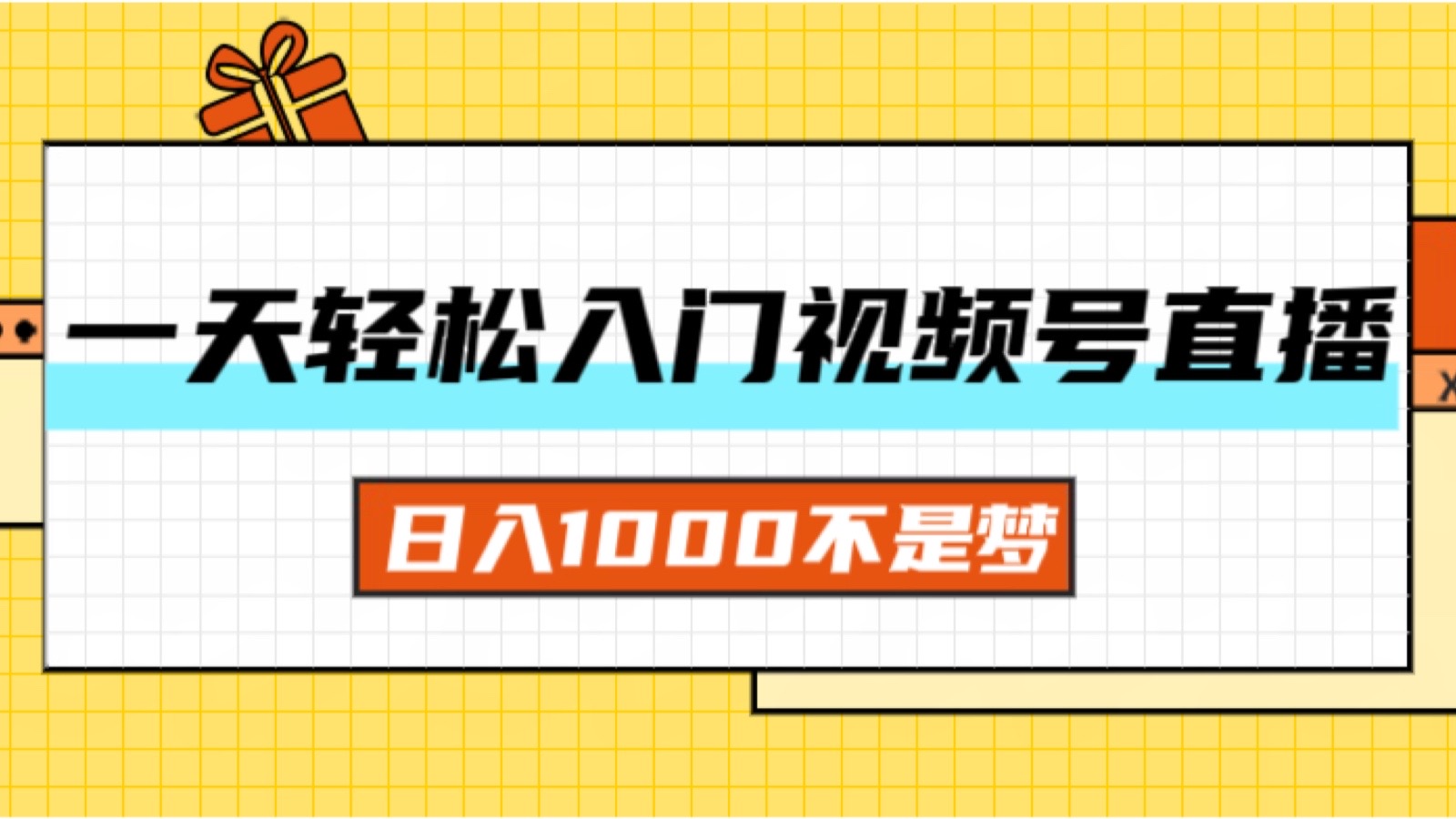 （11906期）一天入门视频号直播带货，日入1000不是梦-琴书聊项目