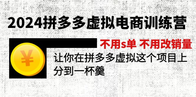 (12024期)2024拼多多虚拟电商训练营 不s单 不改销量 做虚拟项目分一杯羹(更新10节)-琴书聊项目