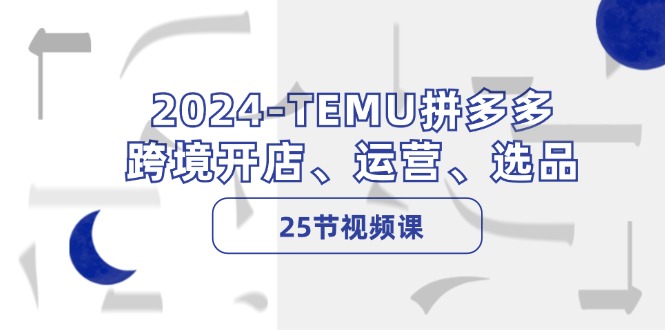 （12106期）2024-TEMU拼多多·跨境开店、运营、选品（25节视频课）-琴书聊项目