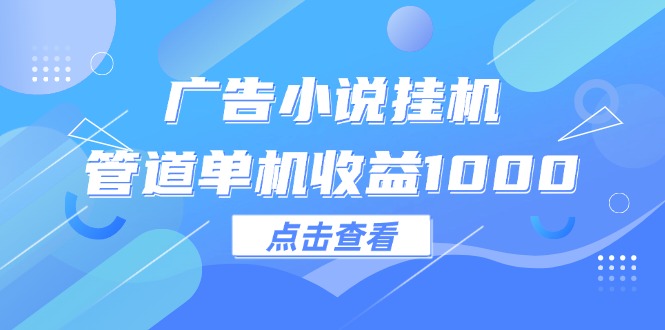 （12198期）广告小说挂机管道单机收益1000+-琴书聊项目