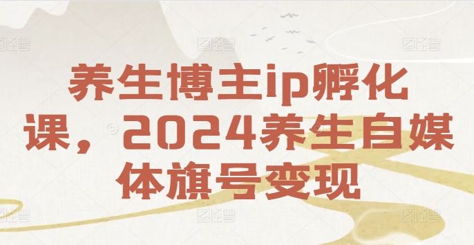养生博主ip孵化课，2024养生自媒体旗号变现-琴书聊项目