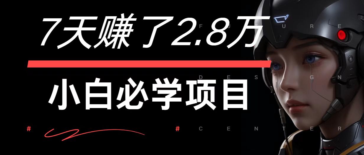 7天赚了2.8万！每单利润最少500+，轻松月入7万+小白有手就行-琴书聊项目