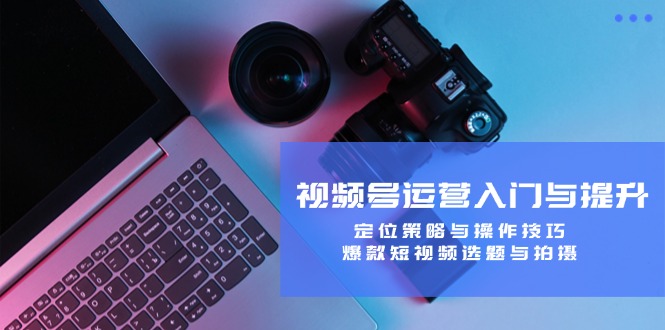 视频号运营入门与提升：定位策略与操作技巧，爆款短视频选题与拍摄-琴书聊项目