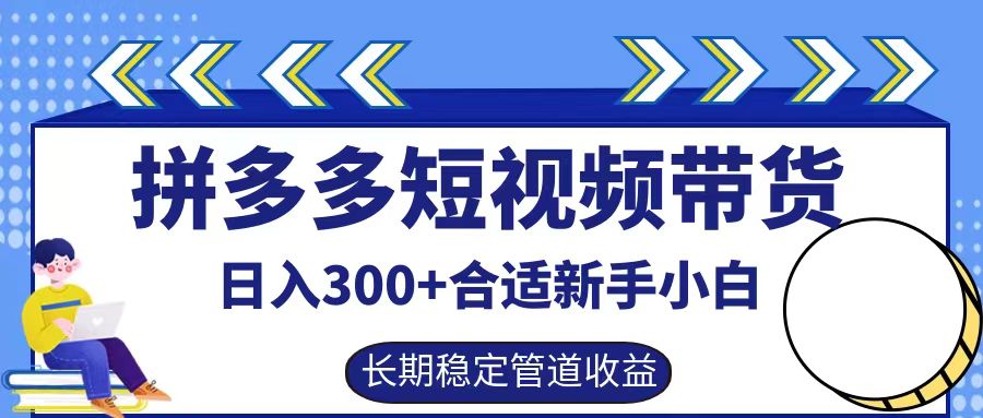 拼多多短视频带货日入300+，实操账户展示看就能学会-琴书聊项目