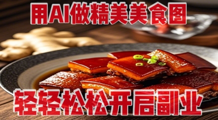 用AI做精美美食图，无需专业设备拍摄，轻轻松松开启副业-琴书聊项目