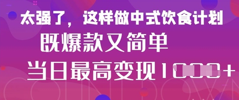 疯狂爆火！小红书等平台的女性中餐养生视频，小白轻松制作，快速拿到结果-琴书聊项目