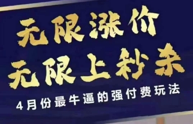 4月12号拼多多线上课，无限涨价，无限上秒杀，4月份最牛逼的强付费玩法-琴书聊项目
