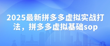 2025最新拼多多虚拟实战打法，拼多多虚拟基础sop-琴书聊项目