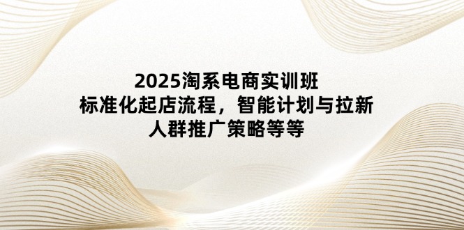2025淘系电商实训班：标准化起店流程，智能计划与拉新，人群推广策略等等-琴书聊项目