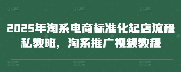 2025年淘系电商标准化起店流程私教班，淘系推广视频教程-琴书聊项目