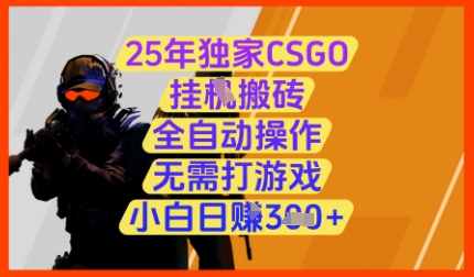 25年独家CSGO挂G搬砖，全自动操作，无需打游戏，小白日入3张+【揭秘】-琴书聊项目