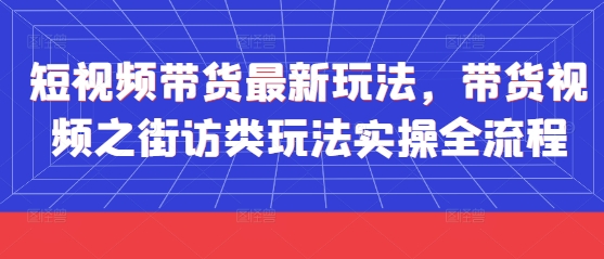 短视频带货最新玩法，带货视频之街访类玩法实操全流程-琴书聊项目