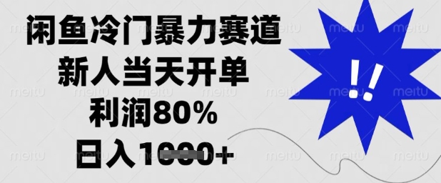 闲鱼冷门暴力赛道，新人当天开单，利润80%，日入1k+【揭秘】-琴书聊项目