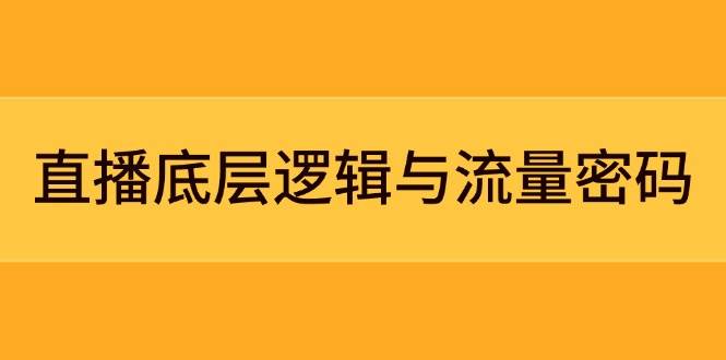 直播底层逻辑与流量密码：定位模型+案例拆解，急速流承接与数据优化全攻略-琴书聊项目