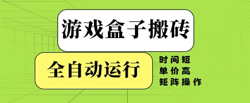 游戏盒子搬砖，全自动运行，无需人工，时间短、单价高、矩阵操作【揭秘】-琴书聊项目