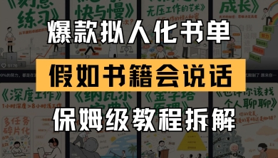 最新爆款拟人化书单玩法，假如书籍会说话，保姆级教程-琴书聊项目