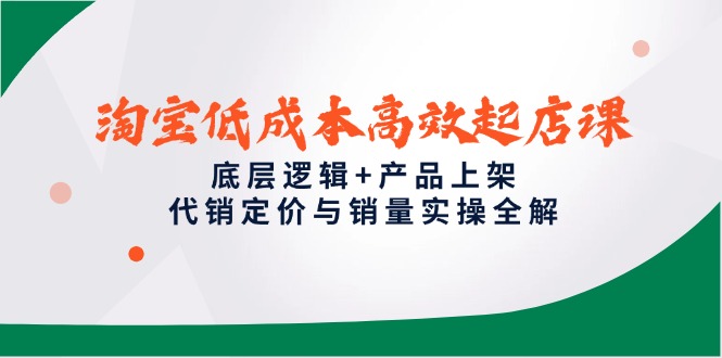 淘宝低成本高效起店课，底层逻辑+产品上架，代销定价与销量实操全解-琴书聊项目
