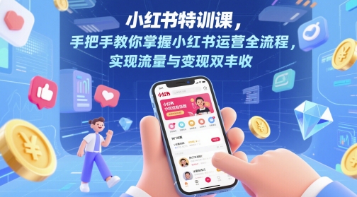 小红书特训课，手把手教你掌握小红书运营全流程，实现流量与变现双丰收-琴书聊项目
