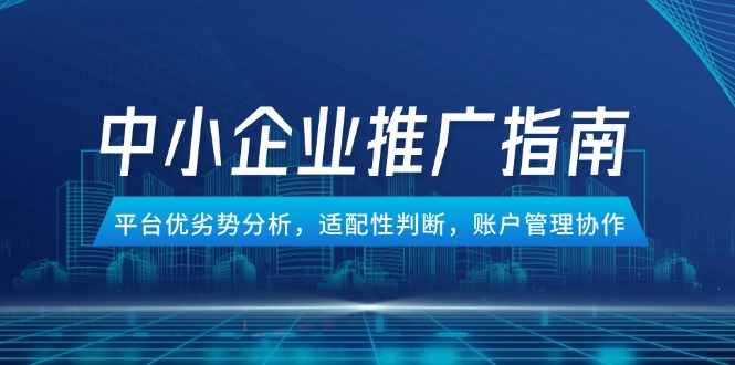 中小企业竞价推广指南，平台优劣势分析，适配性判断，账户管理协作-琴书聊项目