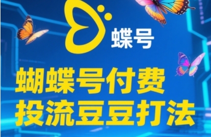 2025蝴蝶号付费投流豆豆打法，助新手快速掌握付费流量撬动自然流的核心玩法-琴书聊项目