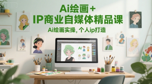 Ai绘画+IP商业自媒体精品课，Ai绘画实操，个人ip打造-琴书聊项目