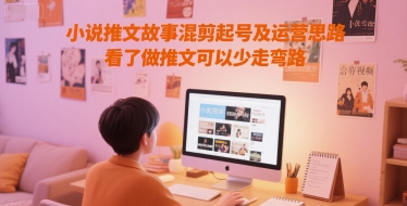 小说推文故事混剪起号及运营思路，看了做推文可以少走弯路-琴书聊项目