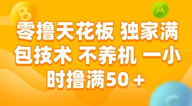零撸天花板，独家满包技术 不养机 一小时撸满50+【揭秘】-琴书聊项目