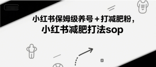 小红书保姆级养号+打减肥粉，小红书减肥打法sop-琴书聊项目