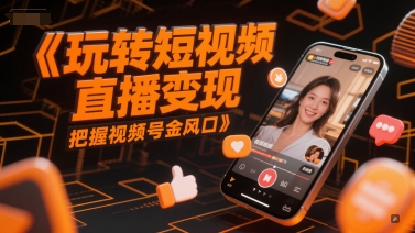玩转短视频直播变现，把握视频号金风口-琴书聊项目