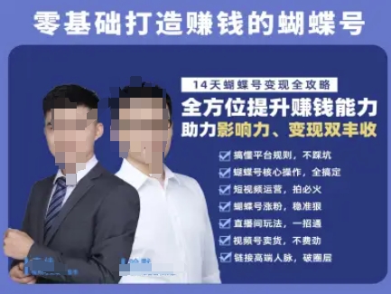 蝴蝶号专栏-视频号运营教程，零基础打造挣钱的蝴蝶号，14天蝴蝶号变现全攻略-琴书聊项目
