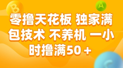 零撸天花板，独家满包技术，不用养机，一小时撸满50+，收益稳定【揭秘】-琴书聊项目