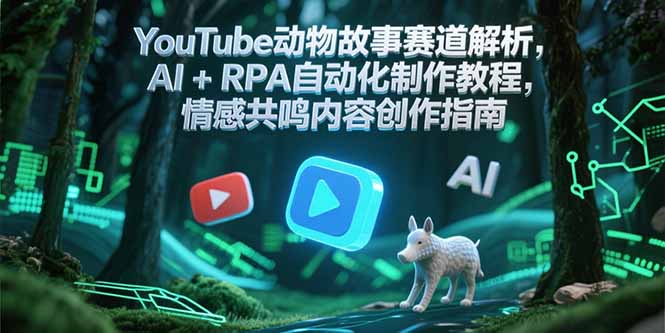 YouTube动物故事赛道解析，AI+RPA自动化制作教程，情感共鸣内容创作指南-琴书聊项目