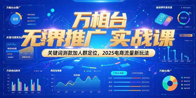 万相台无界推广实战课，关键词测款加人群定位，2025电商流量新玩法-琴书聊项目