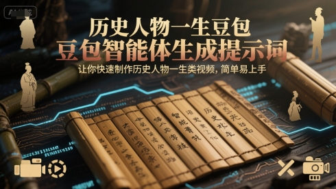 历史人物一生豆包智能体生成提示词，让你快速制作历史人物一生类视频，简单易上手-琴书聊项目