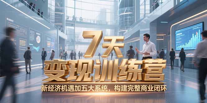 7天咨询师变现训练营，新经济机遇加五大系统，构建完整商业闭环-琴书聊项目