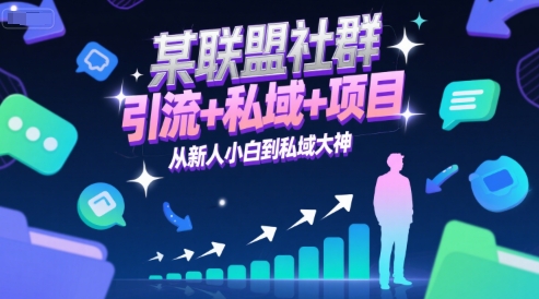 某联盟社群，引流+私域+项目，从新人小白到私域大神-琴书聊项目
