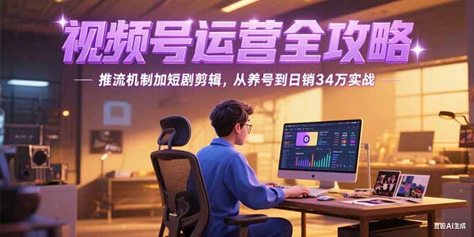 2025视频号运营全攻略，推流机制加短剧剪辑，从养号到日销34万实战-琴书聊项目