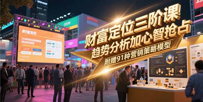 财富定位三阶课，趋势分析加心智抢占，附赠91种营销策略模型-琴书聊项目