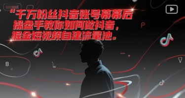 千万粉丝抖音账号幕后操盘手教你如何做抖音，掘金短视频自建流量池-琴书聊项目