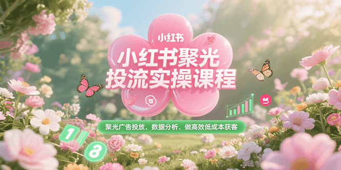 小红书聚光投流实操课程，聚光广告投放、数据分析、做高效低成本获客-琴书聊项目