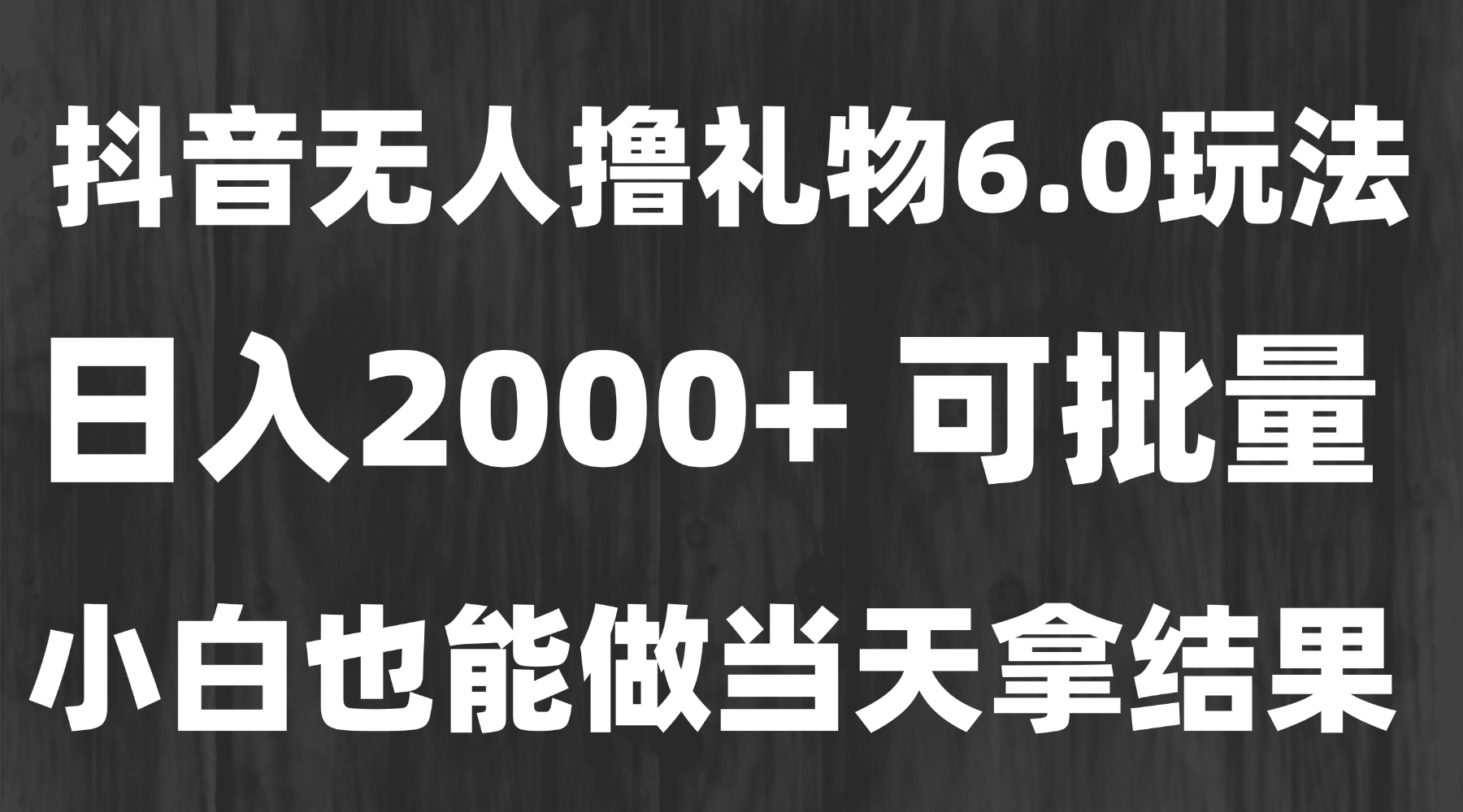 最新风口暴力撸金技术，无人撸礼物，长期稳定 一天收益2000+，小白当天…-琴书聊项目