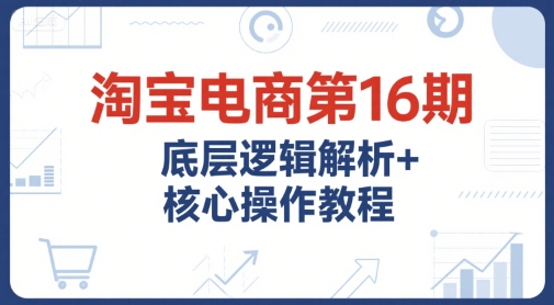 淘宝电商第16期，底层逻辑解析+核心操作教程，运营、推广提升能力的必学课程+配套资料-琴书聊项目
