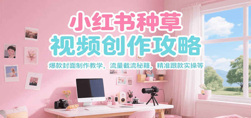 小红书种草视频创作攻略，爆款封面制作教学 ，流量截流秘籍 ，精准跟款实操等-琴书聊项目
